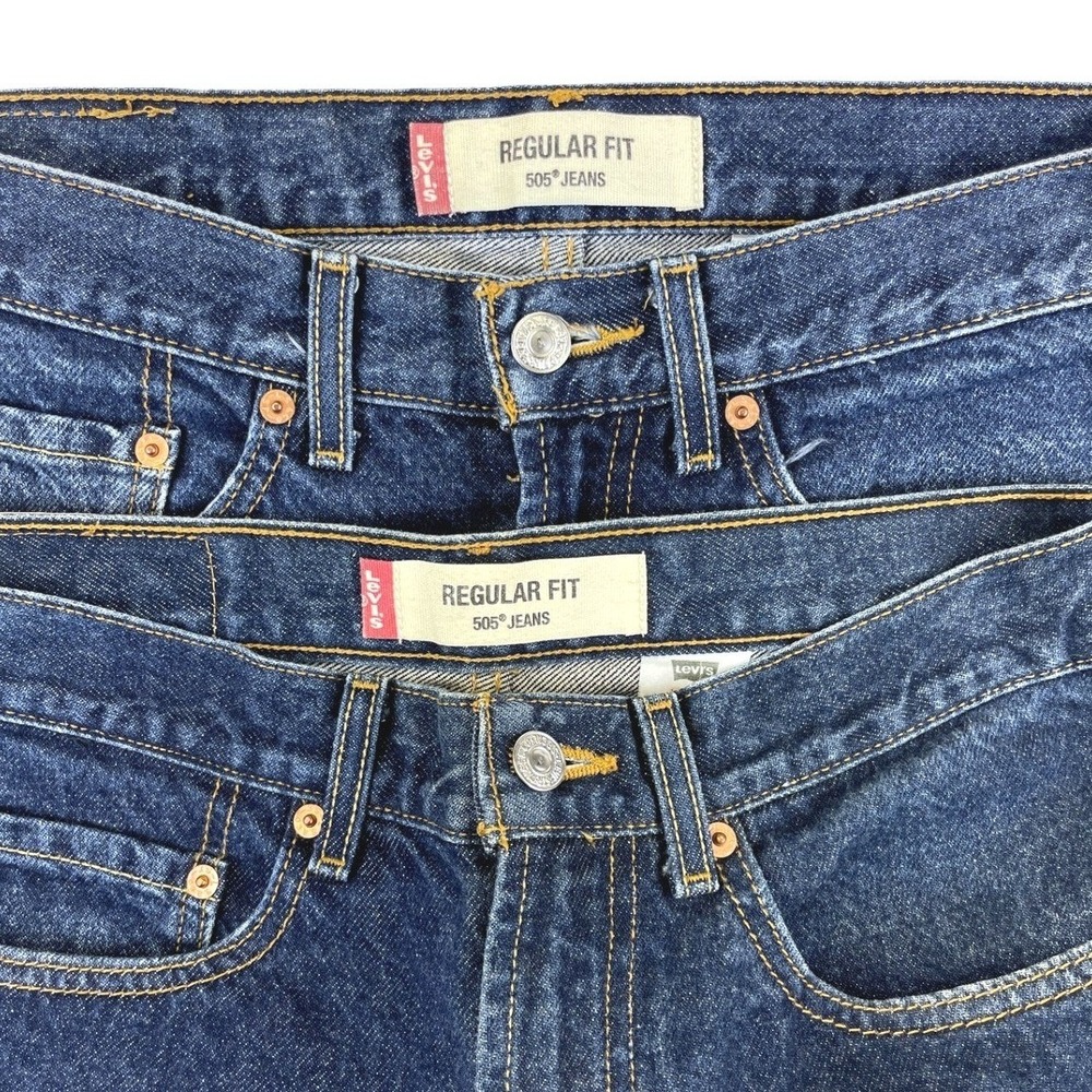 Levis 505 Regular Fit Jeans Mens 31x30 Medium Wash Denim Straight Leg Casual